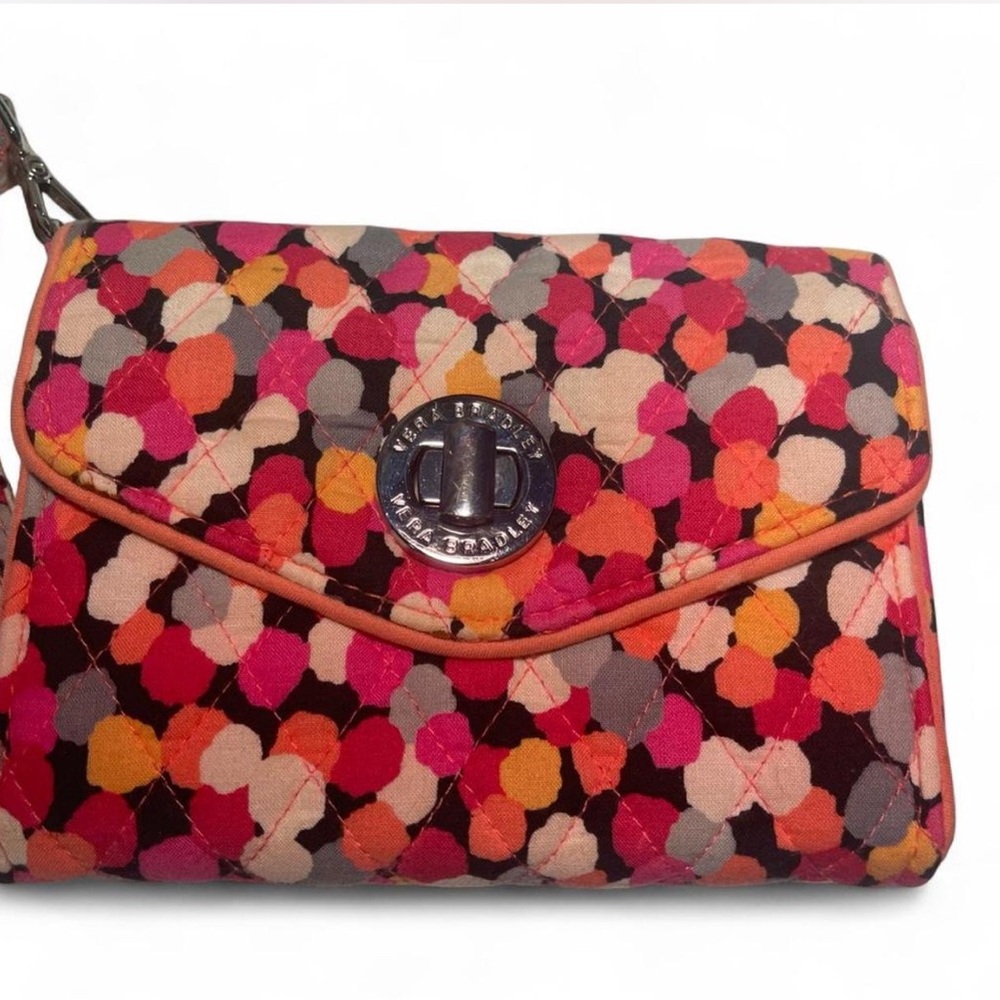 Vera Bradley Pink and Orange Patterned Lunchbox and Wristlet set - Picture 3 of 7